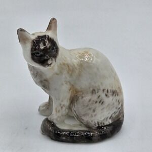 VTG MBI Porcelain Miniature White Brown Kitty Kitten Cat Figurine Figure